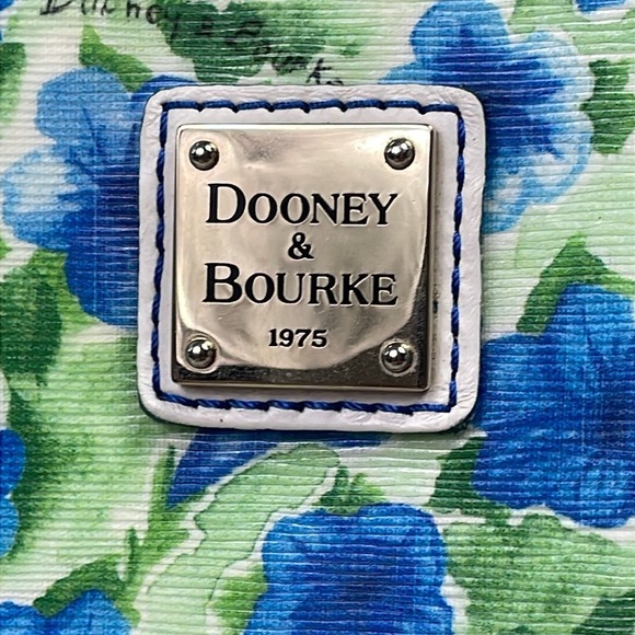 Dooney & Bourke Petunia Watercolor Floral Hobo Shoulder Bucket Bag Blue Green - Picture 4 of 17